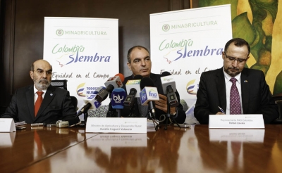 FAO respalda &ldquo;Colombia Siembra&rdquo; y anuncia cooperaci&oacute;n en posconflicto